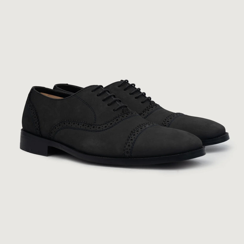 Greyson Brogues Oxford Черная Nubuck Leather Shoes мужская