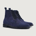 Knight Derby Midnight Синий Suede Кожаные ботинки для Мужчин