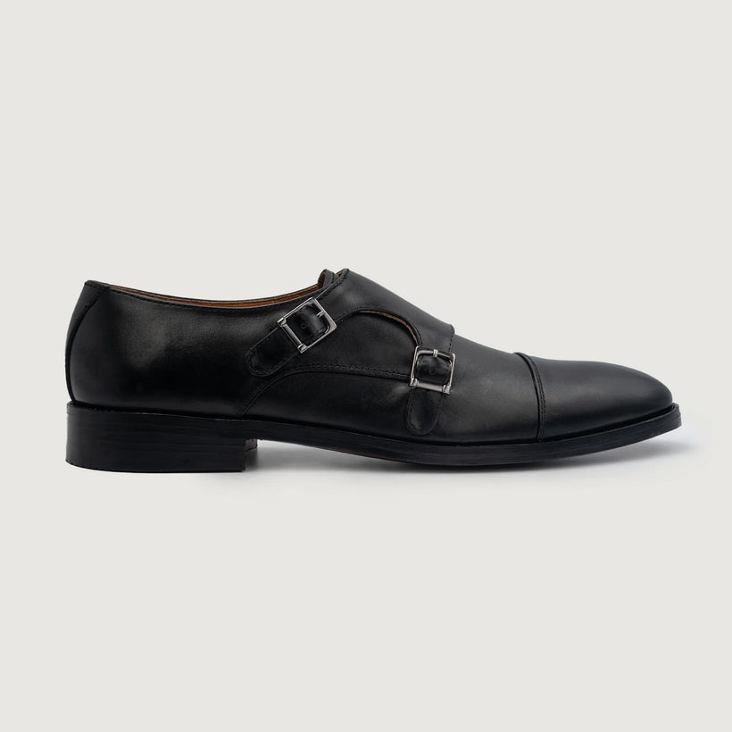 Black Full-Grain leather Shoes - Goodyear Welt Construction & Front Toe Box Detail