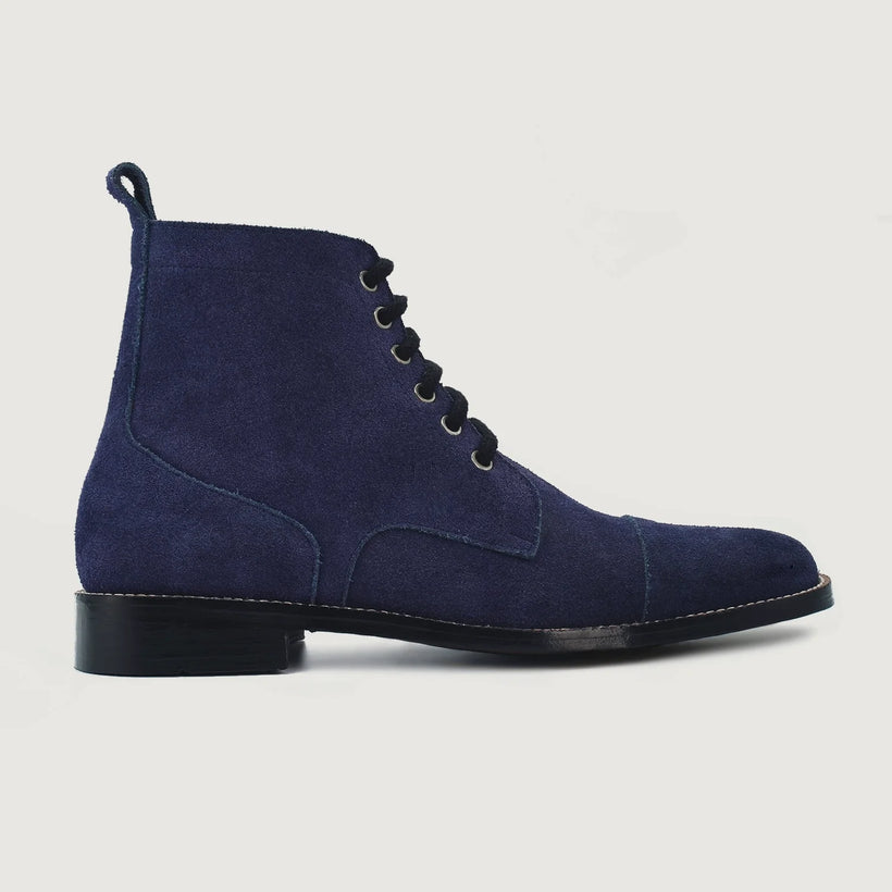Knight Derby Midnight Синий Suede Кожаные ботинки для Мужчин
