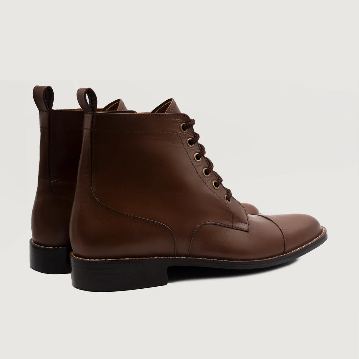 Knight Derby Коричневый Кожаные ботинки для Мужчин For Men - Усиленный задник и точная двойная строчка