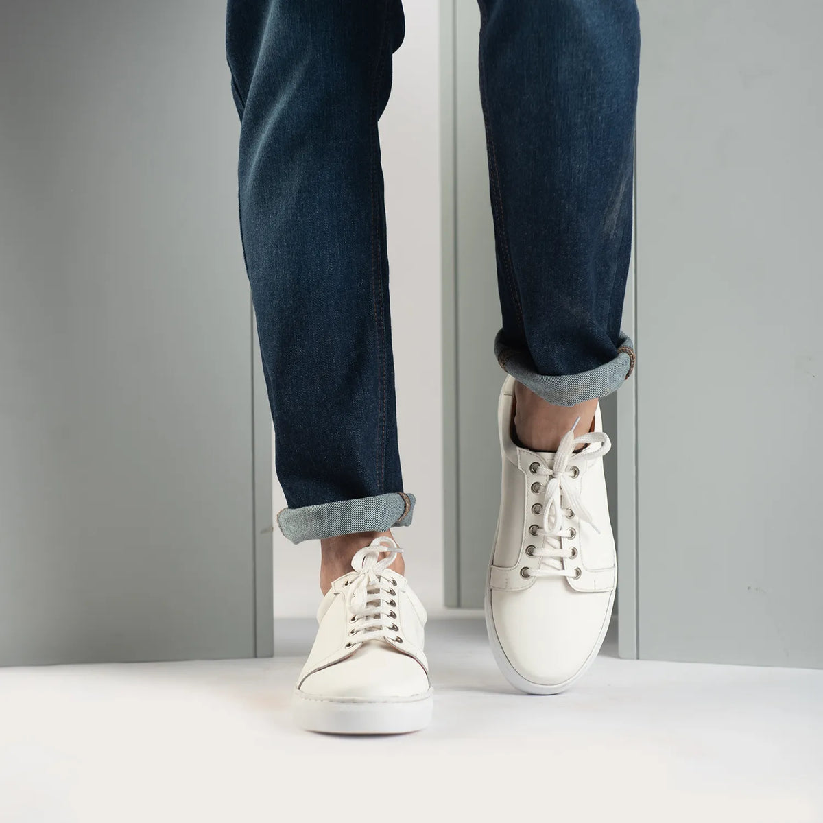 Styled On-Foot Perspective Demonstrating Ankle Fit & Silhouette on Model