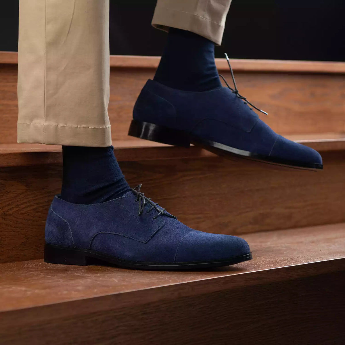 Orlaven Attorney Derby Midnight Синий Suede Кожаная обувь для Мужчин footwear image 9