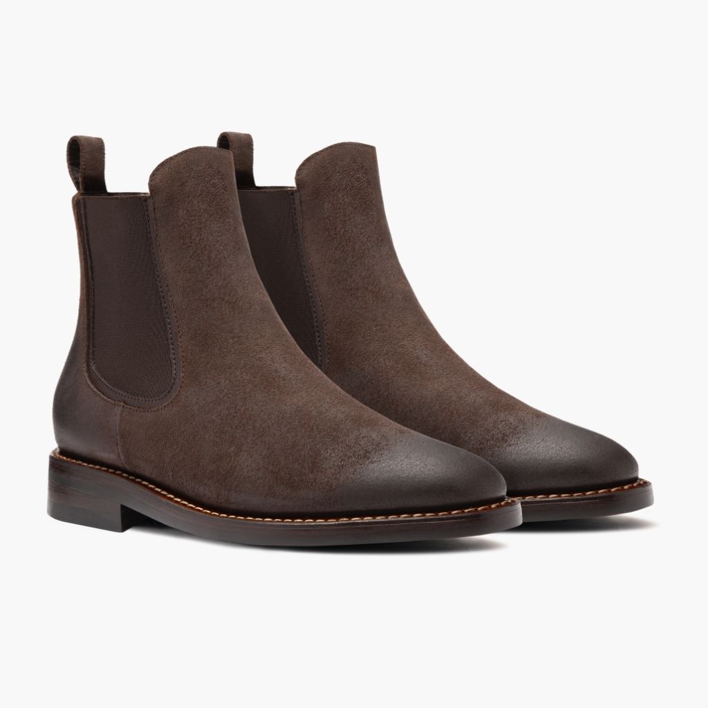 Duke Chocolate Suede Кожаные ботинки для Мужчин in Chocolate Goatskin Suede - Вид сбоку | Купить в официальном онлайн-магазине