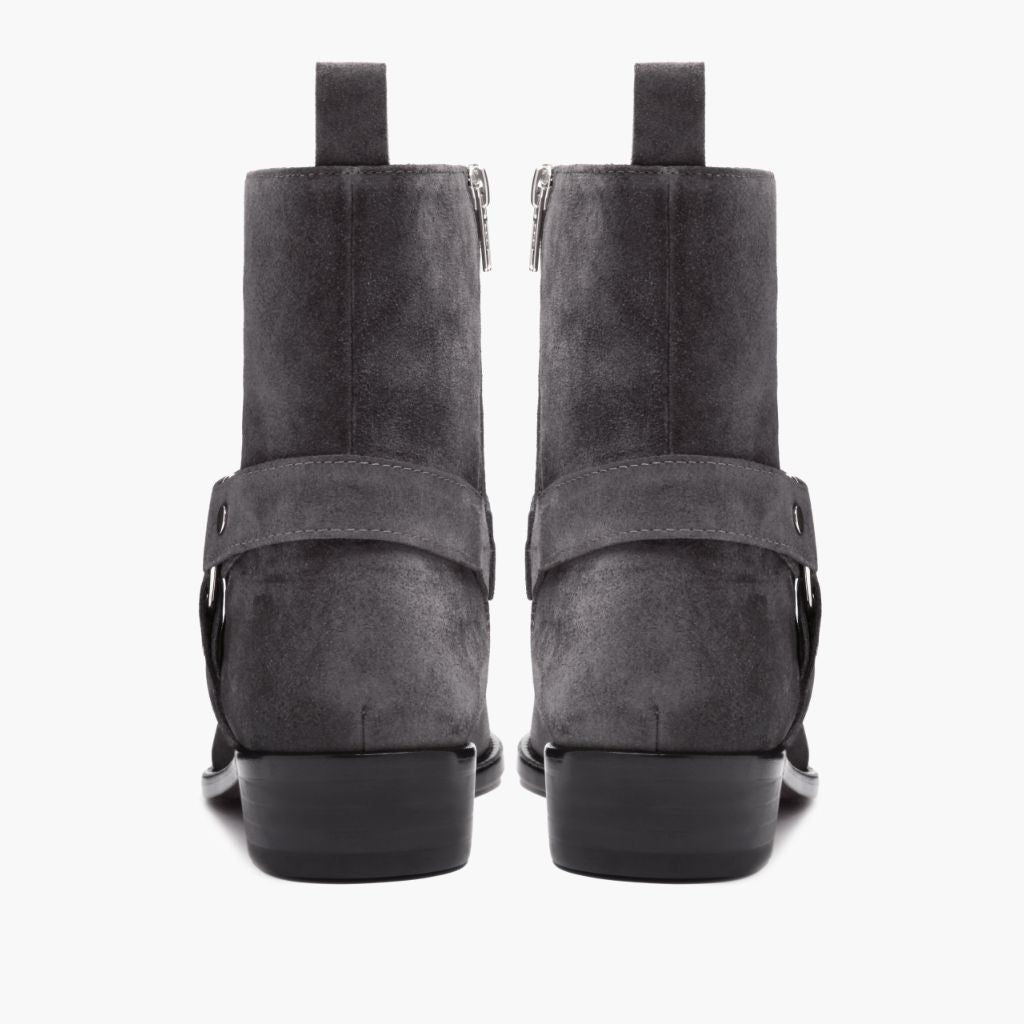 High-Traction Rubber Outsole & Lug Tread Pattern on Harness Grey Suede Кожаные ботинки для Мужчин