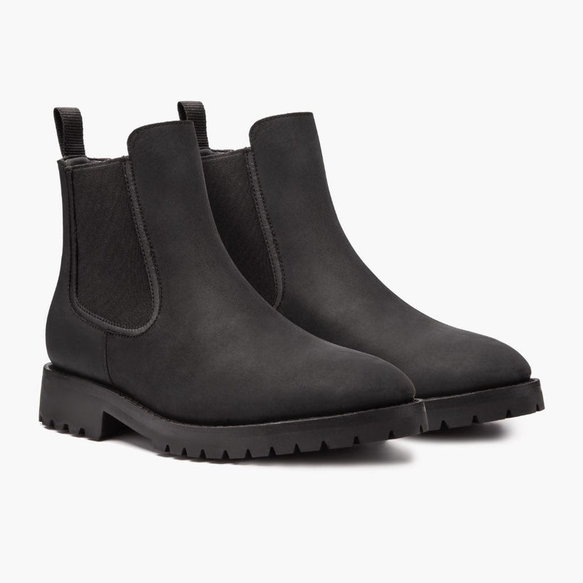 Legend Black Matte Leather Boots in Black Full-Grain Leather - Lateral Side Profile View | Buy Online