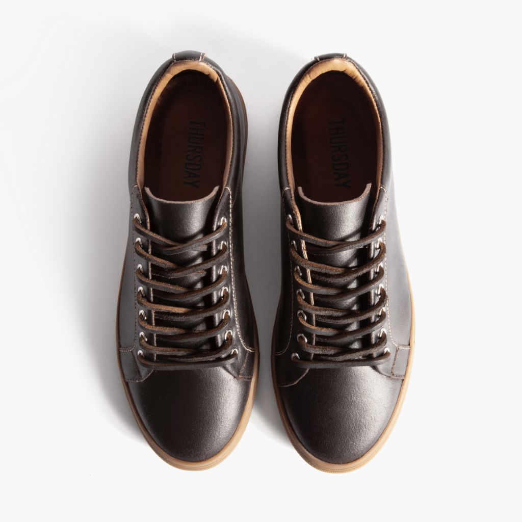 Premier Low Top Cacao Кожаные кеды для Мужчин For Men - Усиленный задник и точная двойная строчка