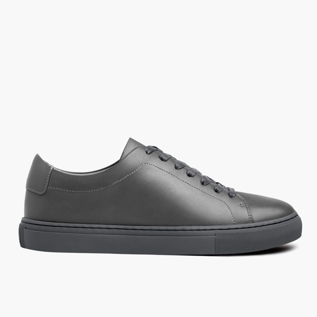 Grey Full-Grain leather Sneakers - Рантовая конструкция Goodyear Welt и носок обуви