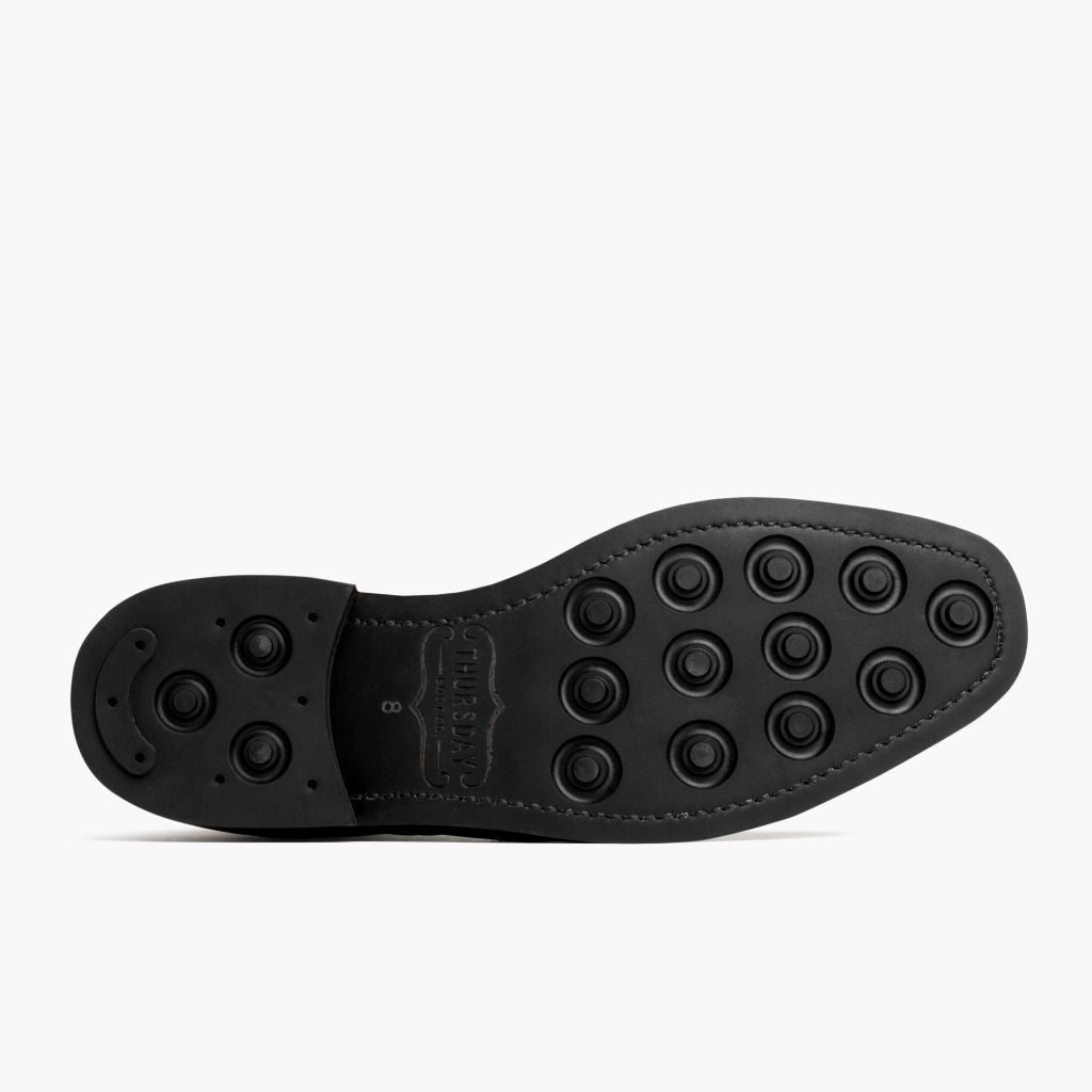 High-Traction Rubber Outsole & Lug Tread Pattern on Wingtip Черный Кожаные ботинки для Мужчин For Men