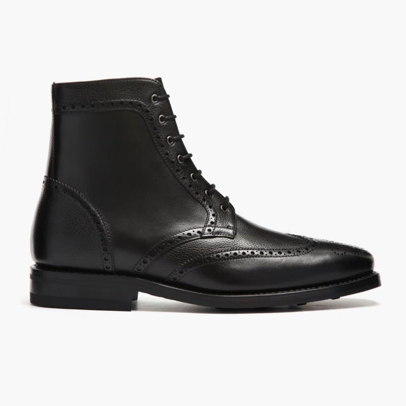 Wingtip Черная Leather Boots мужская