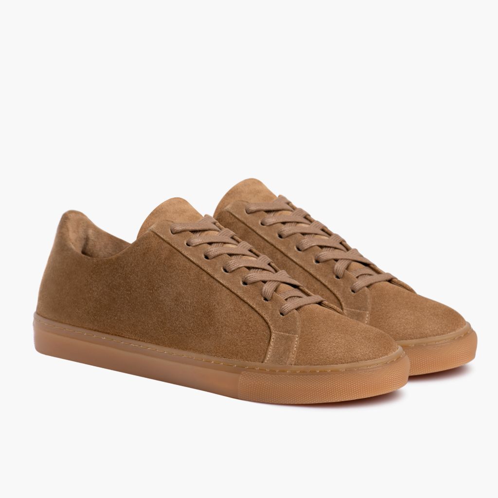 Premier Low Top Camel Кожаные кеды для Женщин in Camel Full-Grain Leather - Вид сбоку | Купить в официальном онлайн-магазине