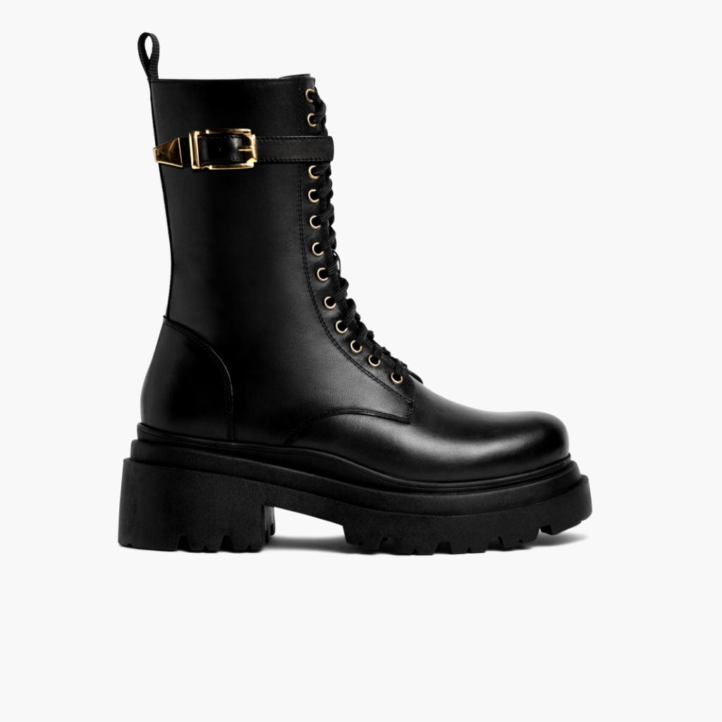 Black Full-Grain leather Boots - Рантовая конструкция Goodyear Welt и носок обуви