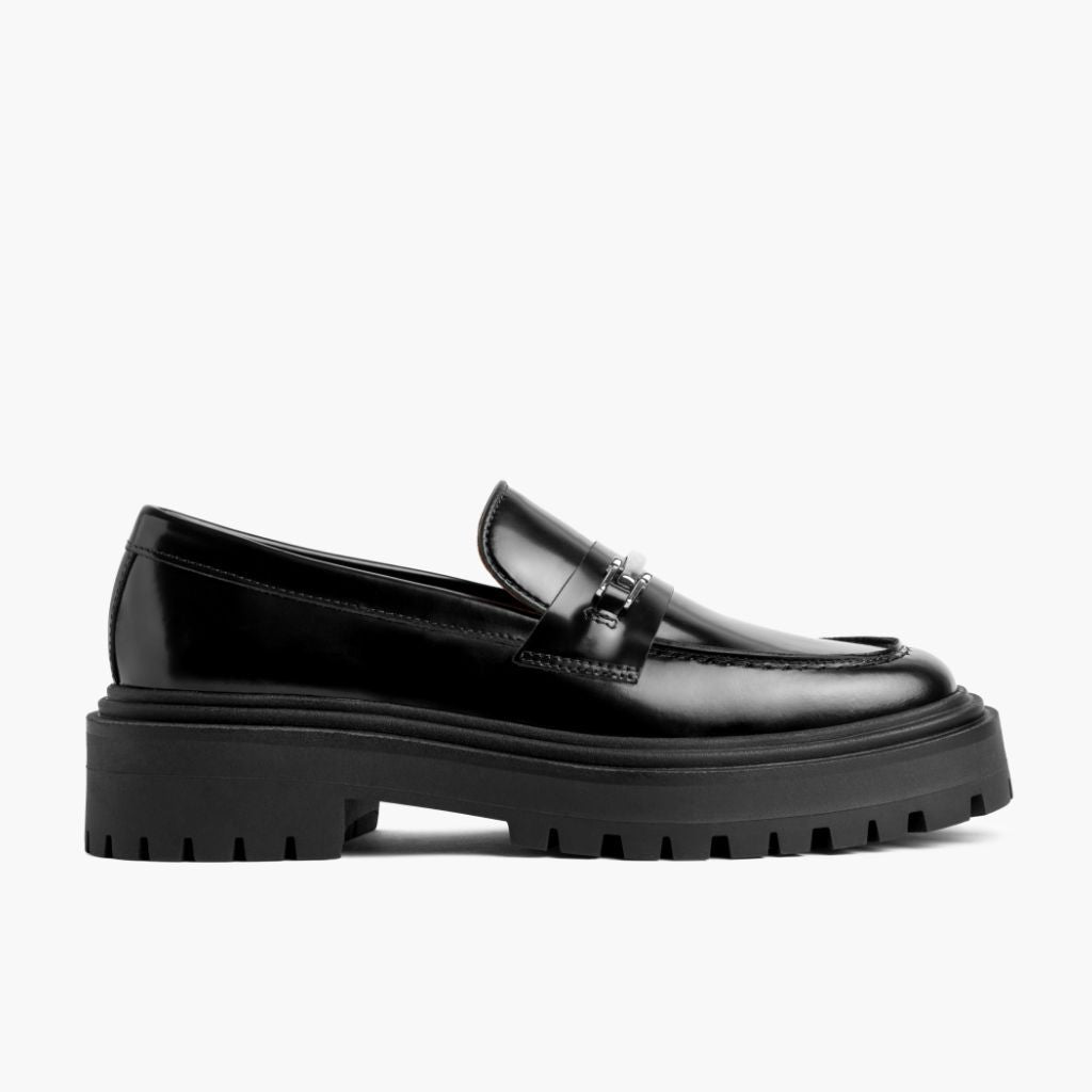 Black Full-Grain leather Loafers - Рантовая конструкция Goodyear Welt и носок обуви