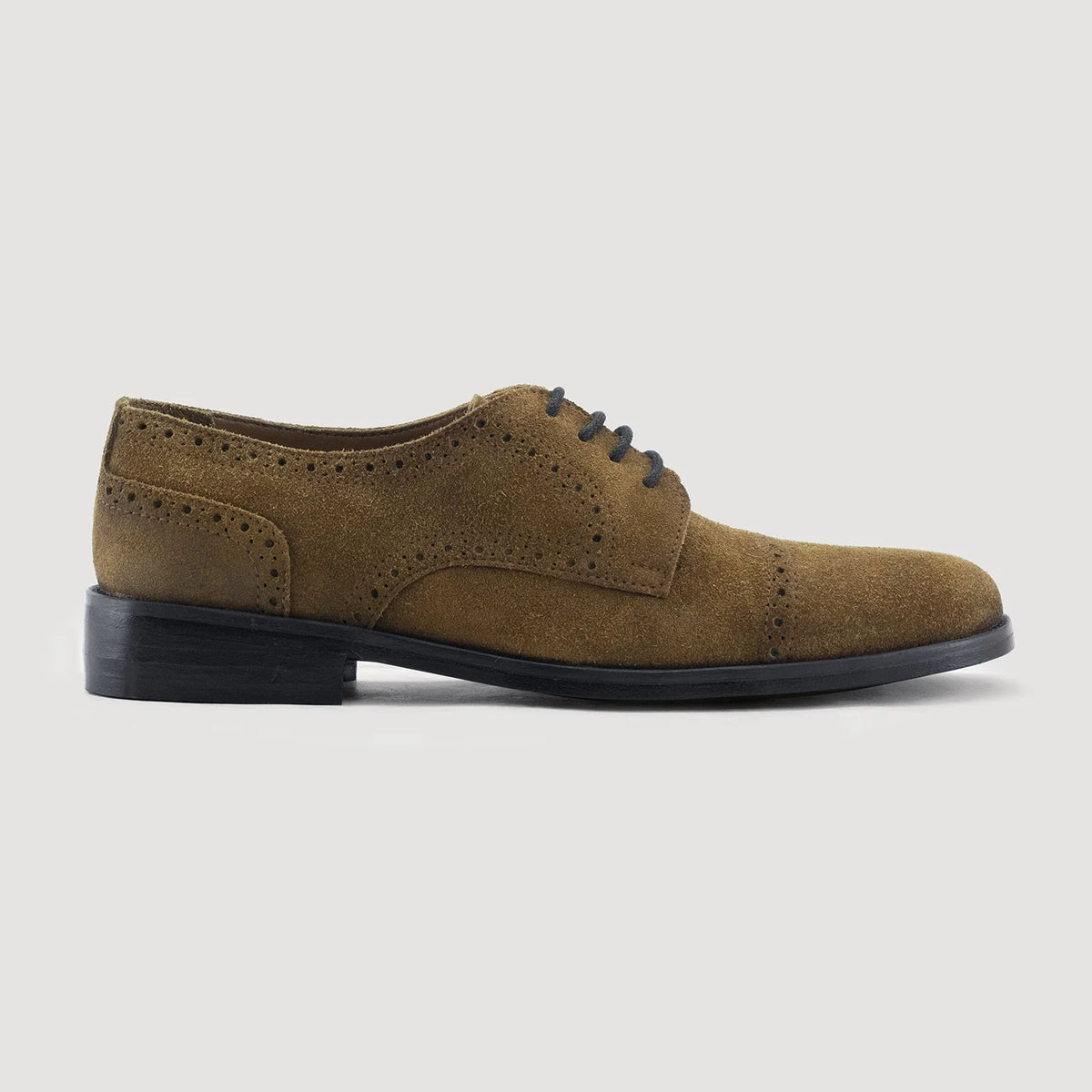 Brown Goatskin Suede Leather Shoes - Рантовая конструкция Goodyear Welt и носок обуви