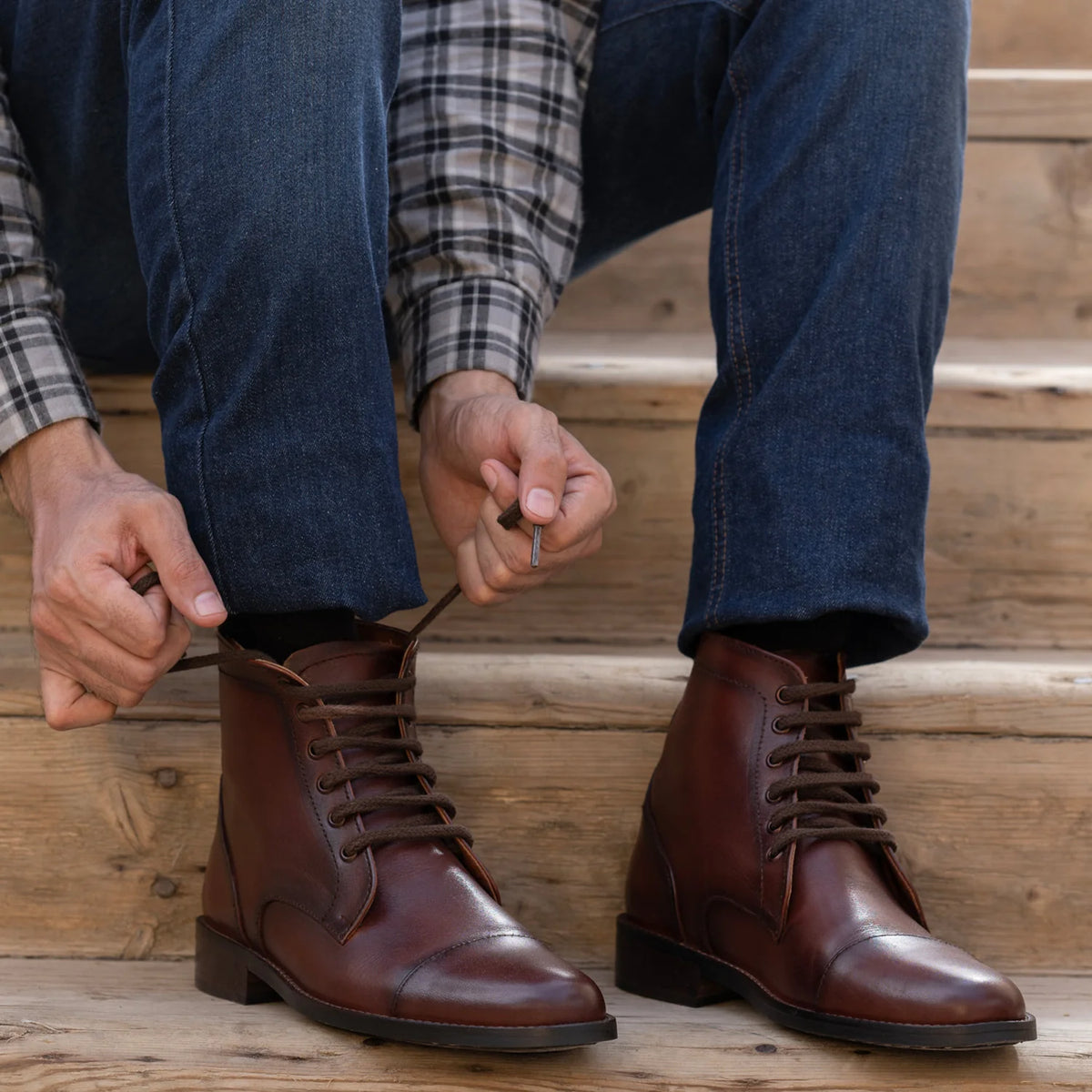 Orlaven Knight Derby Burnished Коричневый Кожаные ботинки - StudGuard для Мужчин footwear image 10