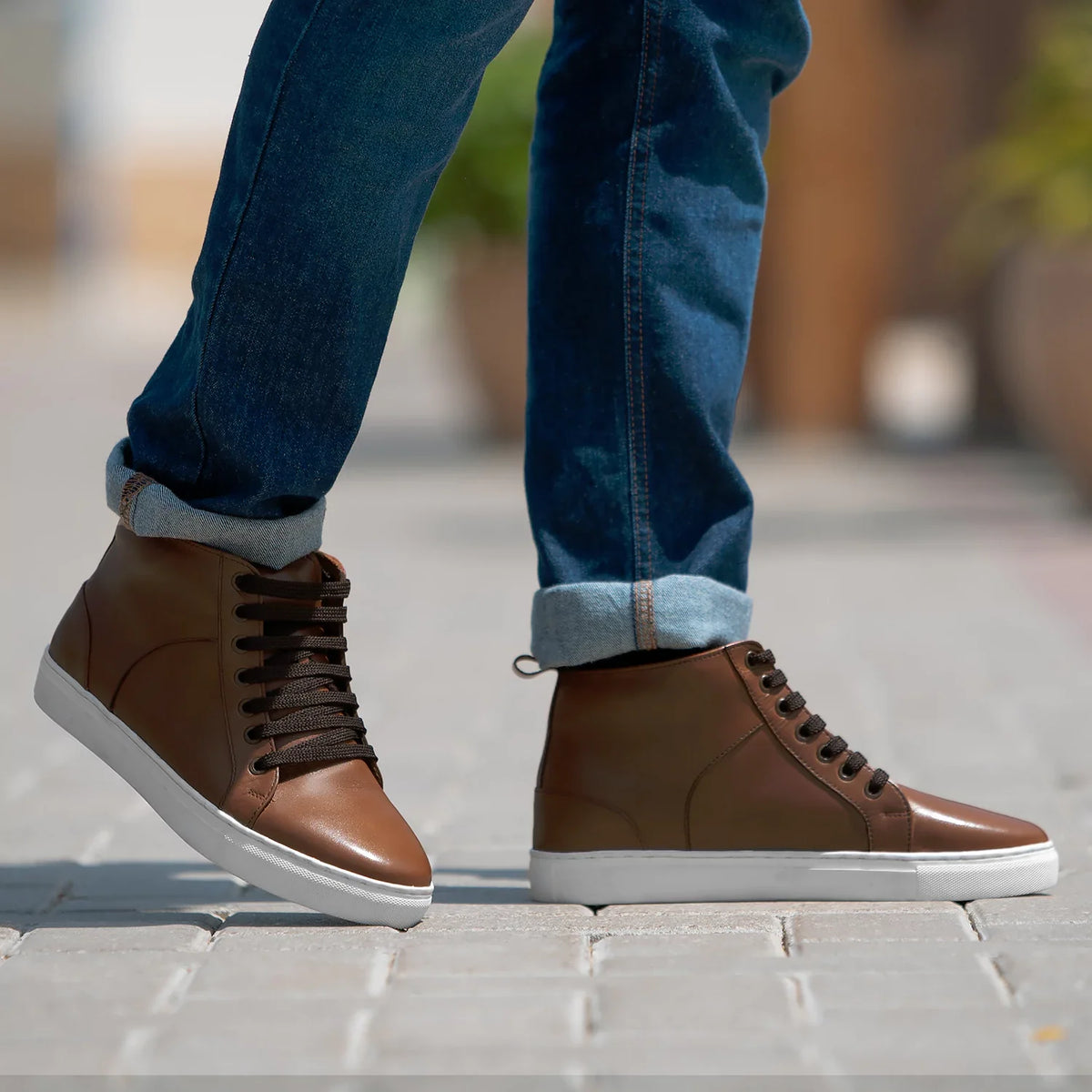 Orlaven Marty High Top Рыжий Кожаные кеды для Мужчин footwear image 9