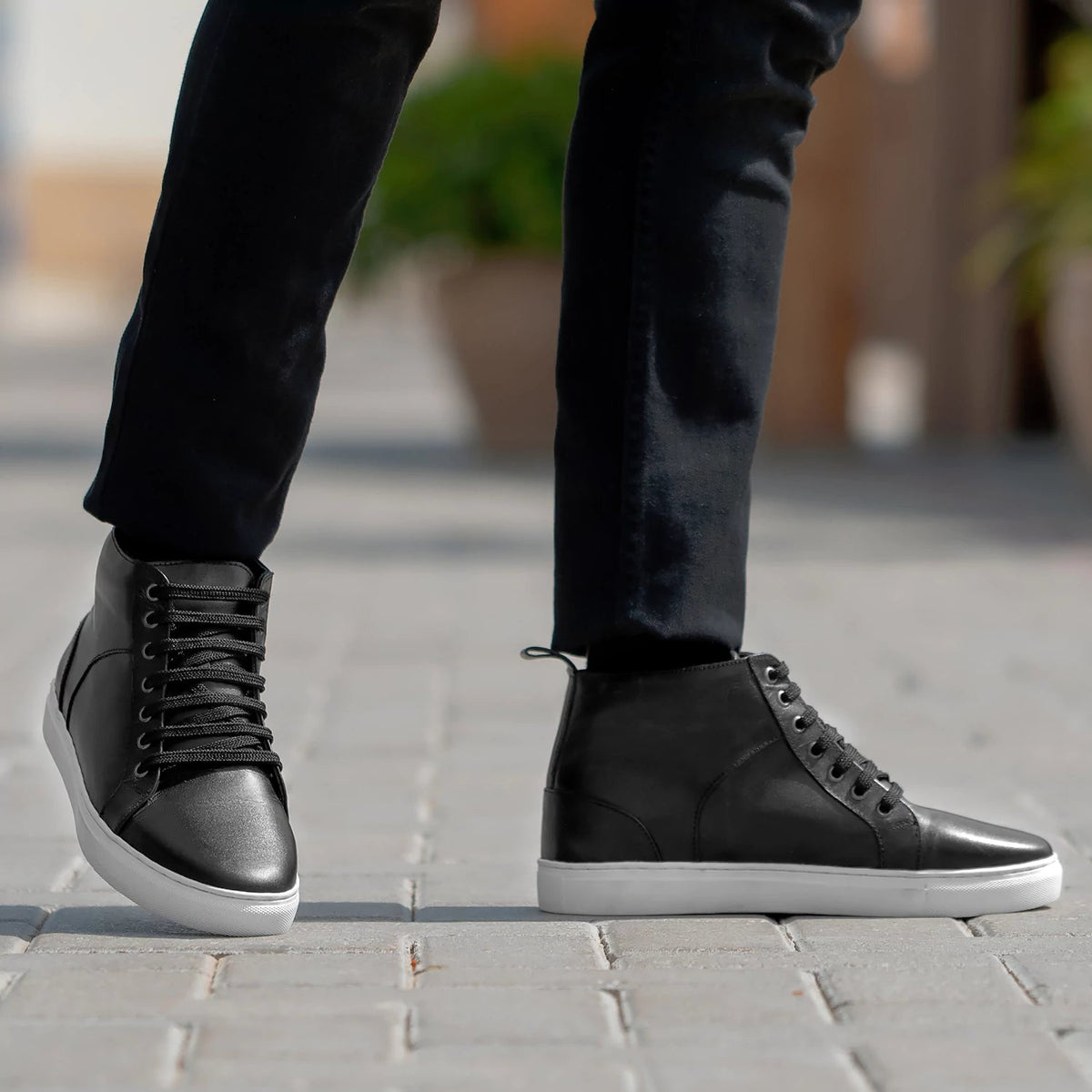 Orlaven Marty High Top Черный Кожаные кеды для Мужчин footwear image 9