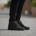 Marty High Top Черный Nubuck Кожаные кеды для Мужчин
