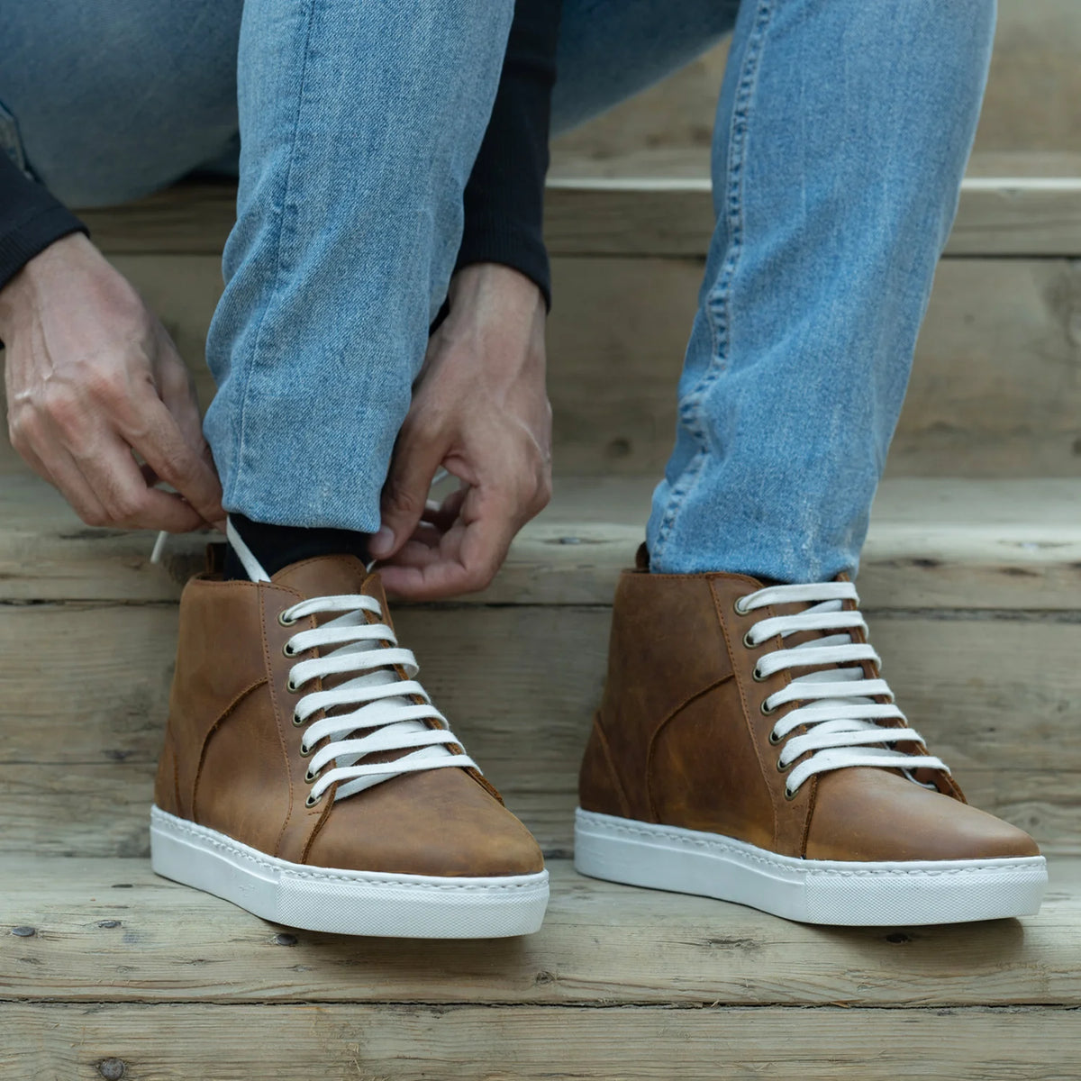 Orlaven Marty High Top Burnt Copper Pullup Кожаные кеды для Мужчин footwear image 10