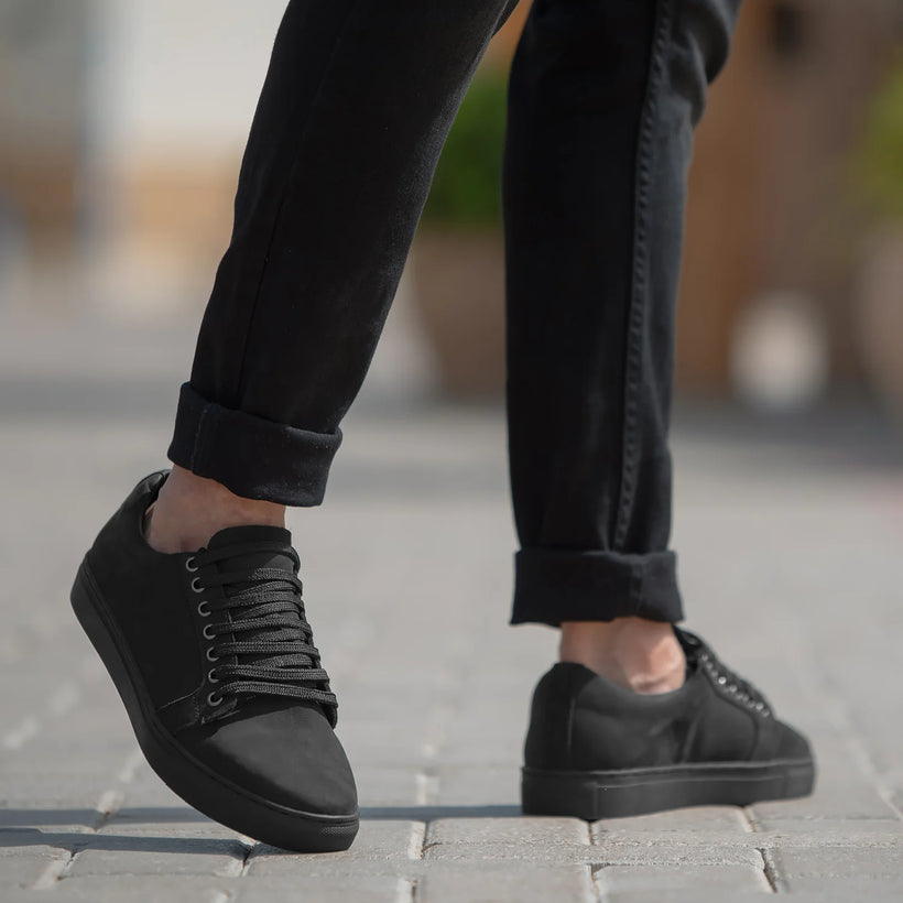 Murphy Low Top Черный Nubuck Кожаные кеды для Мужчин