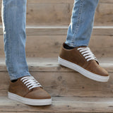 Orlaven Murphy Low Top Burnt Copper Pullup Leather Sneakers footwear image 9