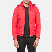 
Alps Quilted Red Windbreaker Jacket in Red Nylon - Вид спереди и приталенный силуэт | Купить в официальном онлайн-магазине