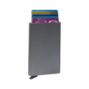 Aluminium Card Holder - Structured Side Profile Showing Gusset Depth &amp; Expansion Capacity