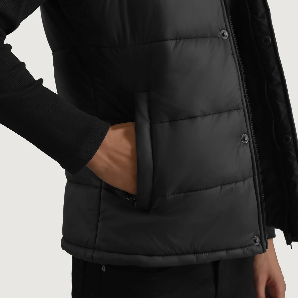 Interior View Showing Quilted Viscose Lining &amp; Dual Inside Utility Storage Pockets