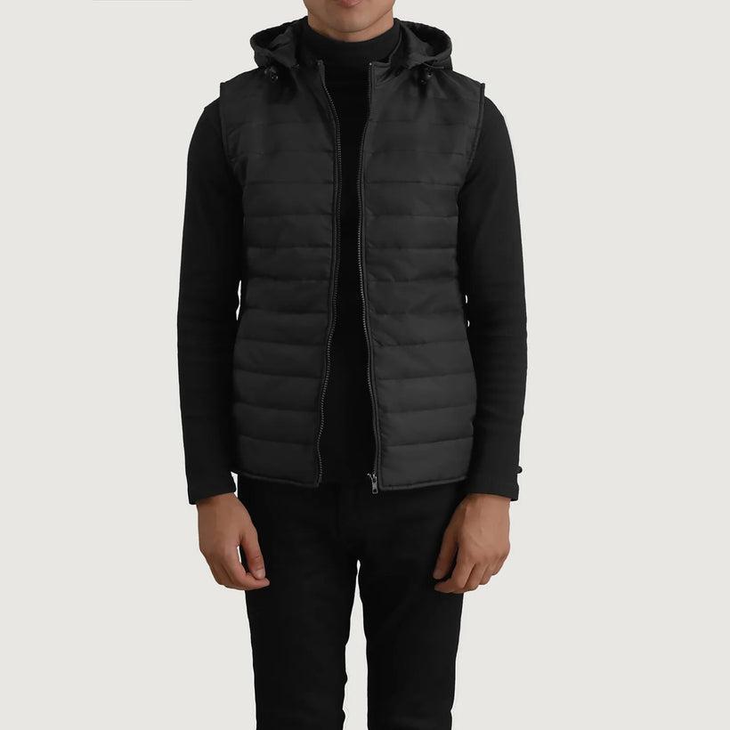 Carlo Черная Hooded Puffer Vest мужская