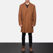 
Claud Khaki Wool Double Breasted Coat in Khaki Synthetic Wool - Вид спереди и приталенный силуэт | Купить в официальном онлайн-магазине