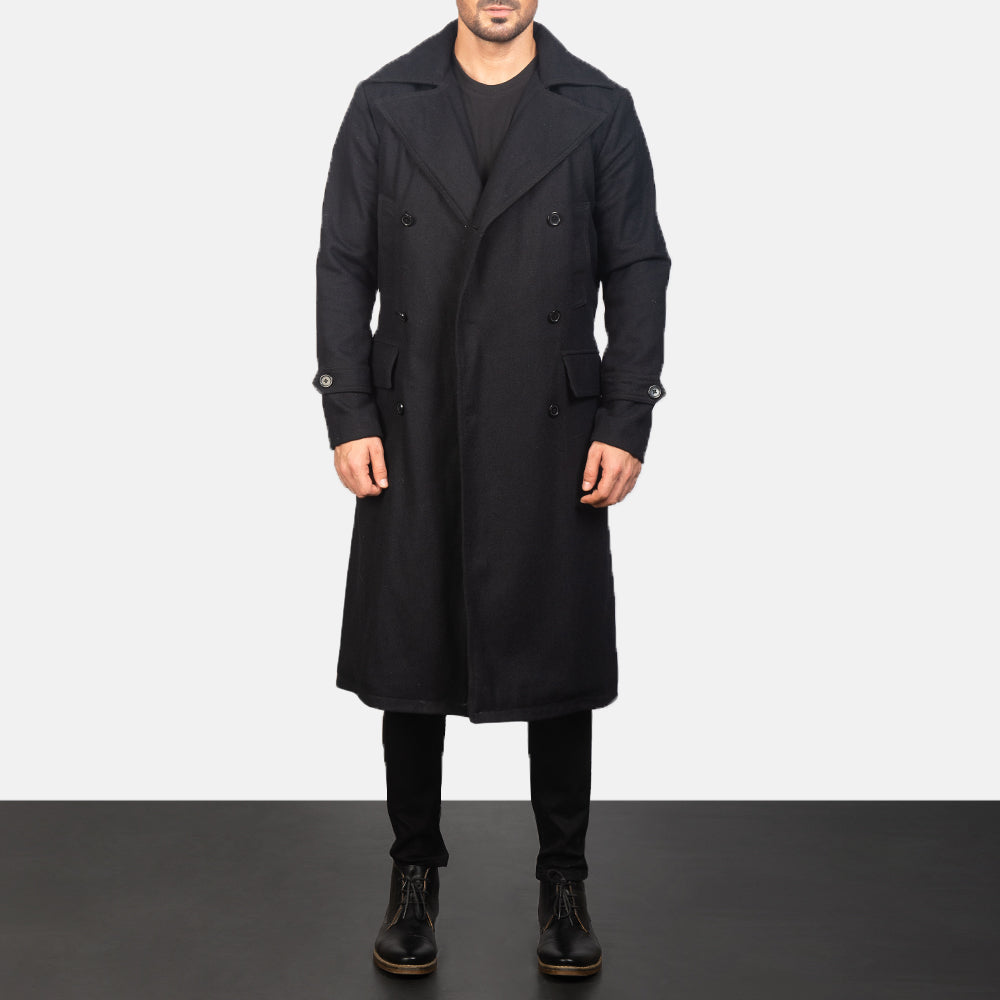 
Detective Черный Wool Кожаное пальто для Мужчин in Black Synthetic Wool - Вид спереди и приталенный силуэт | Купить в официальном онлайн-магазине