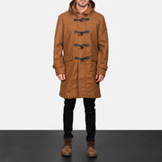 
Крупный план деталей of Shirt with Removable Hood & Toggle Buttons with Placket & Zipper Hardware on Drake Khaki Wool Duffle Coat