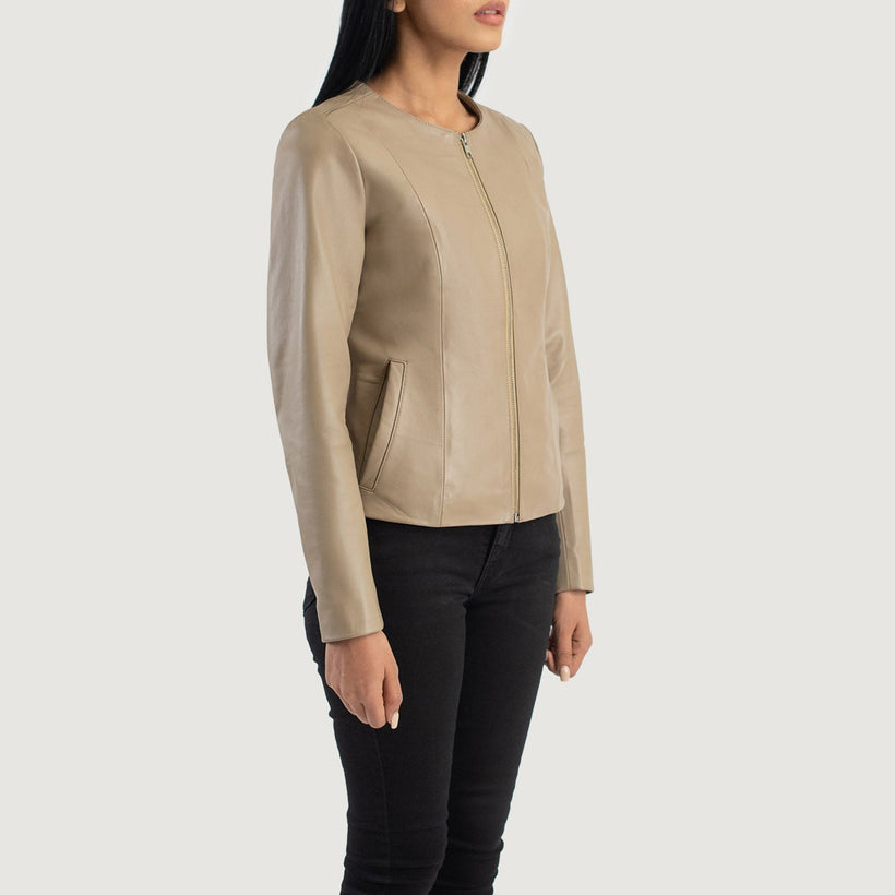 Elixir Collarless Кожаная куртка женская