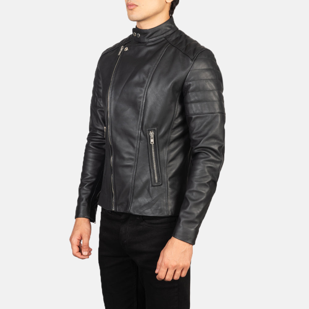 
Mocha Brown Goatskin Suede Biker Jacket - Вид сзади, подчеркивающий посадку по плечам и ровный край