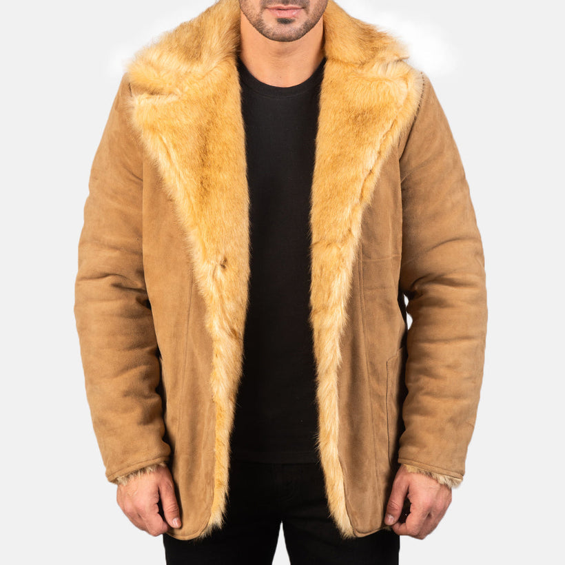 Furlong Кожаное пальто Beige Кожаное пальто мужская