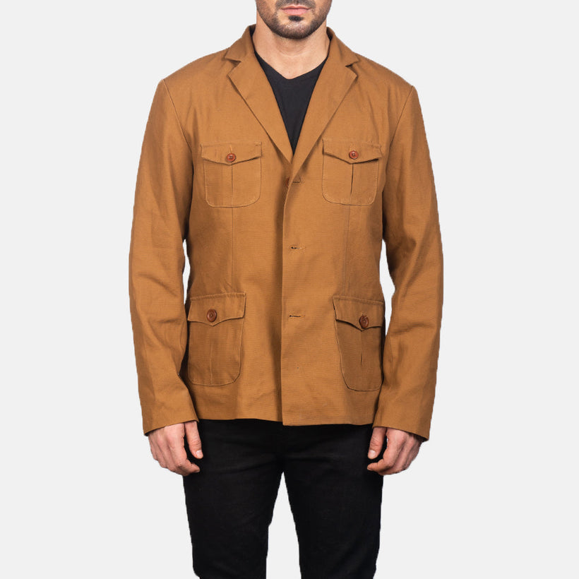 Kajetan Khaki Safari Кожаная куртка мужская