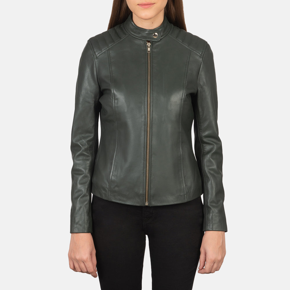 Kelsee Leather Biker Jacket – alternate product view 4