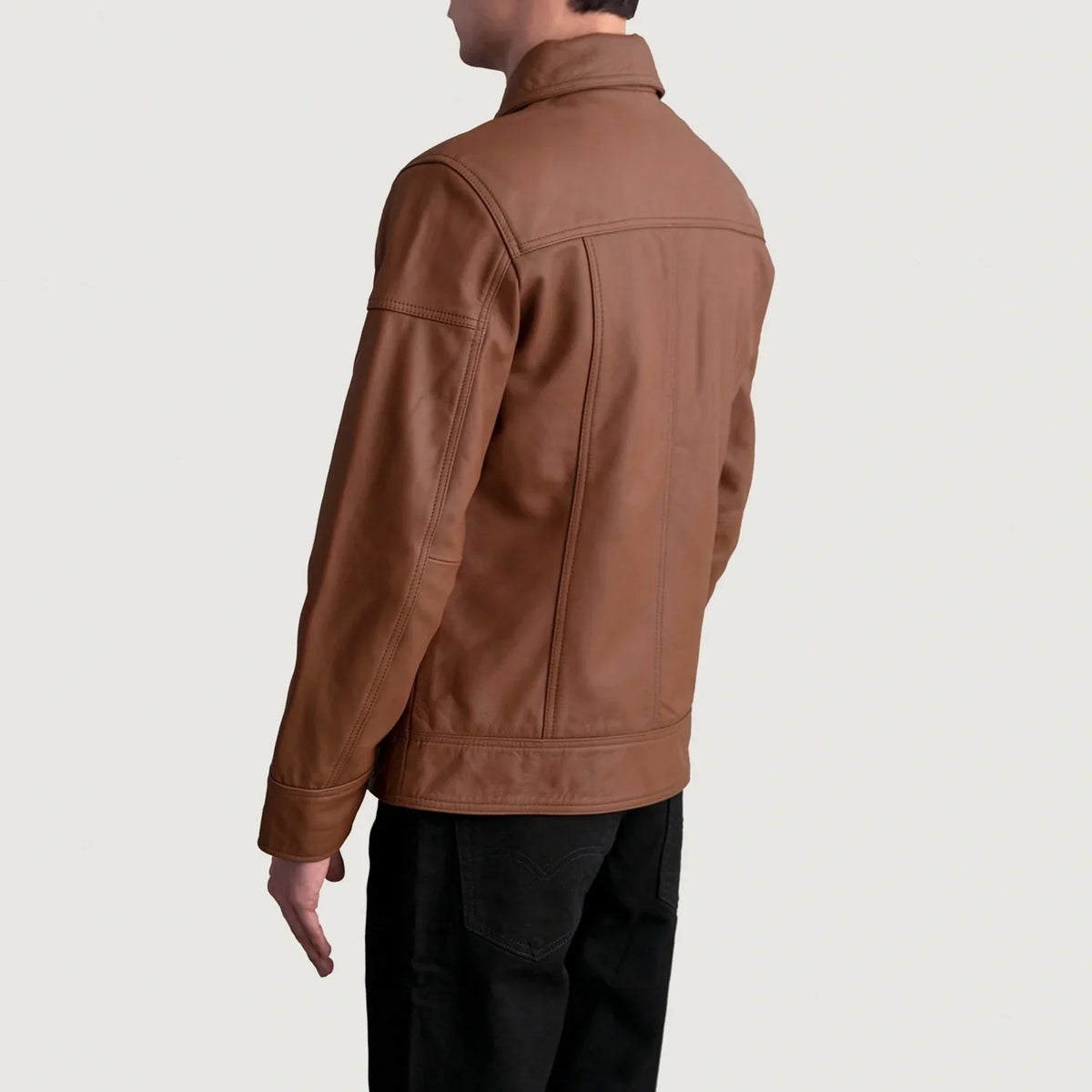 Lavendard Leather Biker Jacket – alternate product view 6