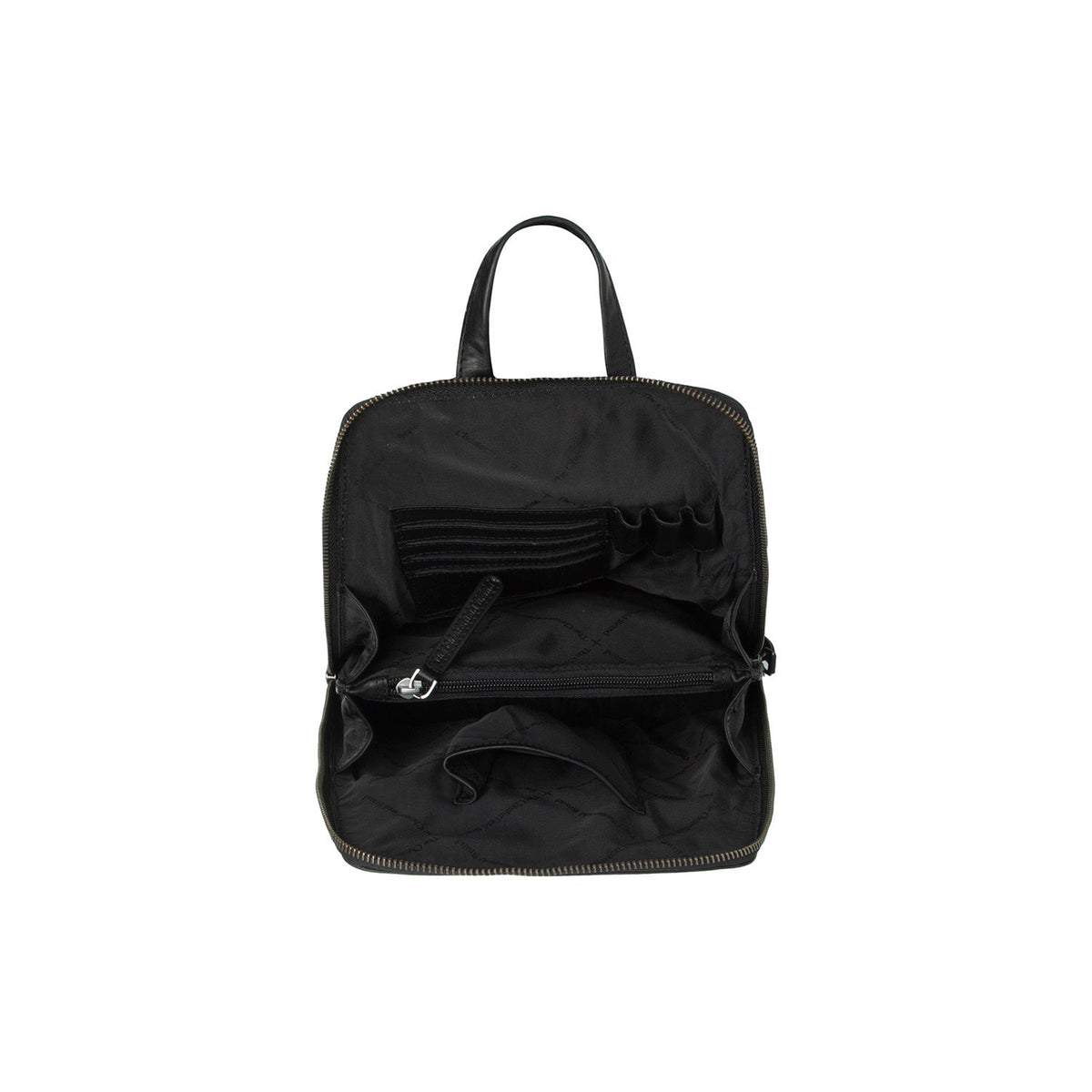 Solid Antique Brass Hardware &amp; Heavy-Duty Dual Zipper Detail on Linford Full-Grain Leather Backpack