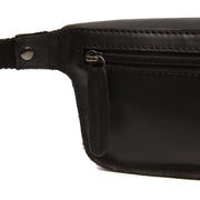
Solid Antique Brass Hardware & Heavy-Duty Dual Zipper Detail on Toronto Кожаная поясная сумка