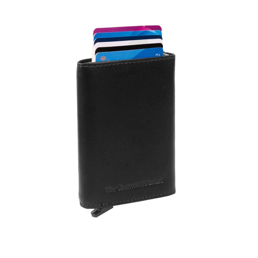 Lancaster Full-Grain Leather Card Holder in Classic 100% Full-Grain Leather - Full Exterior Front Profile View | Buy Online