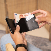 Palma Full-Grain Leather Card Holder - Structured Side Profile Showing Gusset Depth &amp; Expansion Capacity