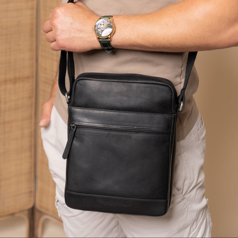 Anzora Full-Grain Leather Crossbody Bag мужская