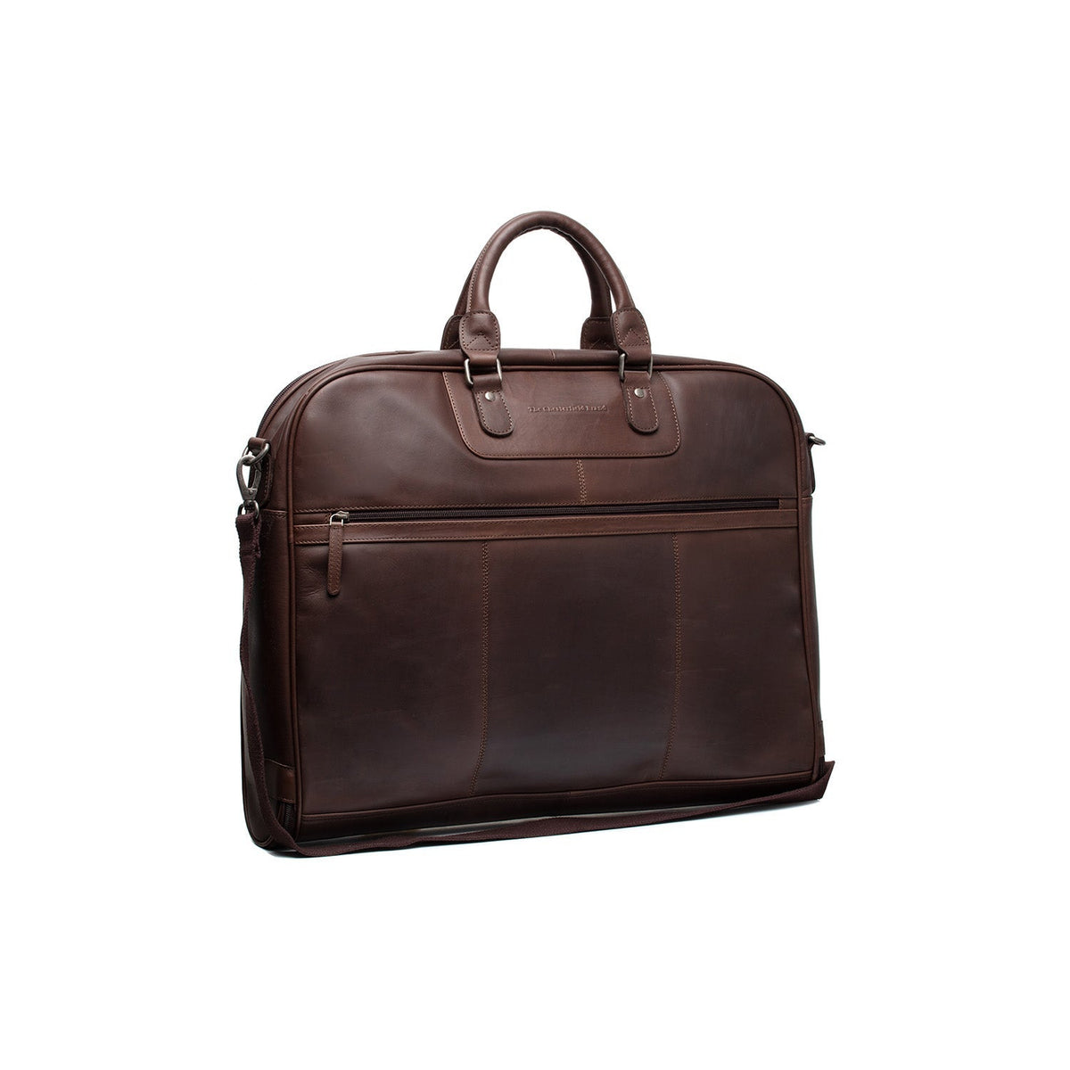 Leather Garment Bag Josh in Classic 100% Full-Grain Leather - Front Profile View &amp; Tailored Silhouette | Buy Online