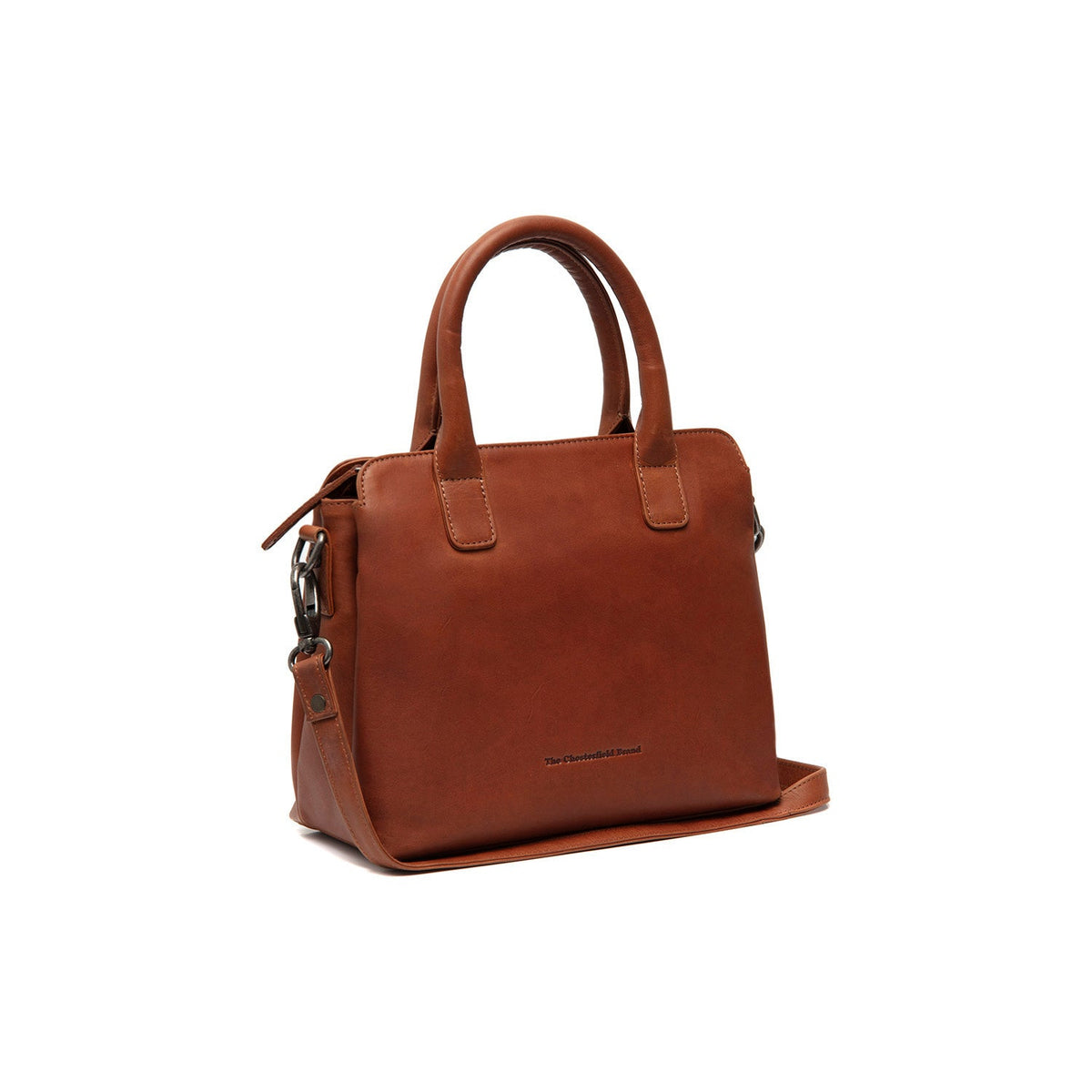 Tailored Rib Cuffs &amp; Hem Craftsmanship Construction Detail on Hermosa Full-Grain Leather Handbag
