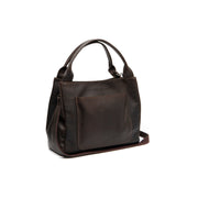 Styled Fit Perspective of Tenara Full-Grain Leather Handbag on Model - Natural Daylight Drape