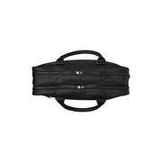 Solid Antique Brass Hardware &amp; Heavy-Duty Dual Zipper Detail on Boston Full-Grain Leather Laptop Bag