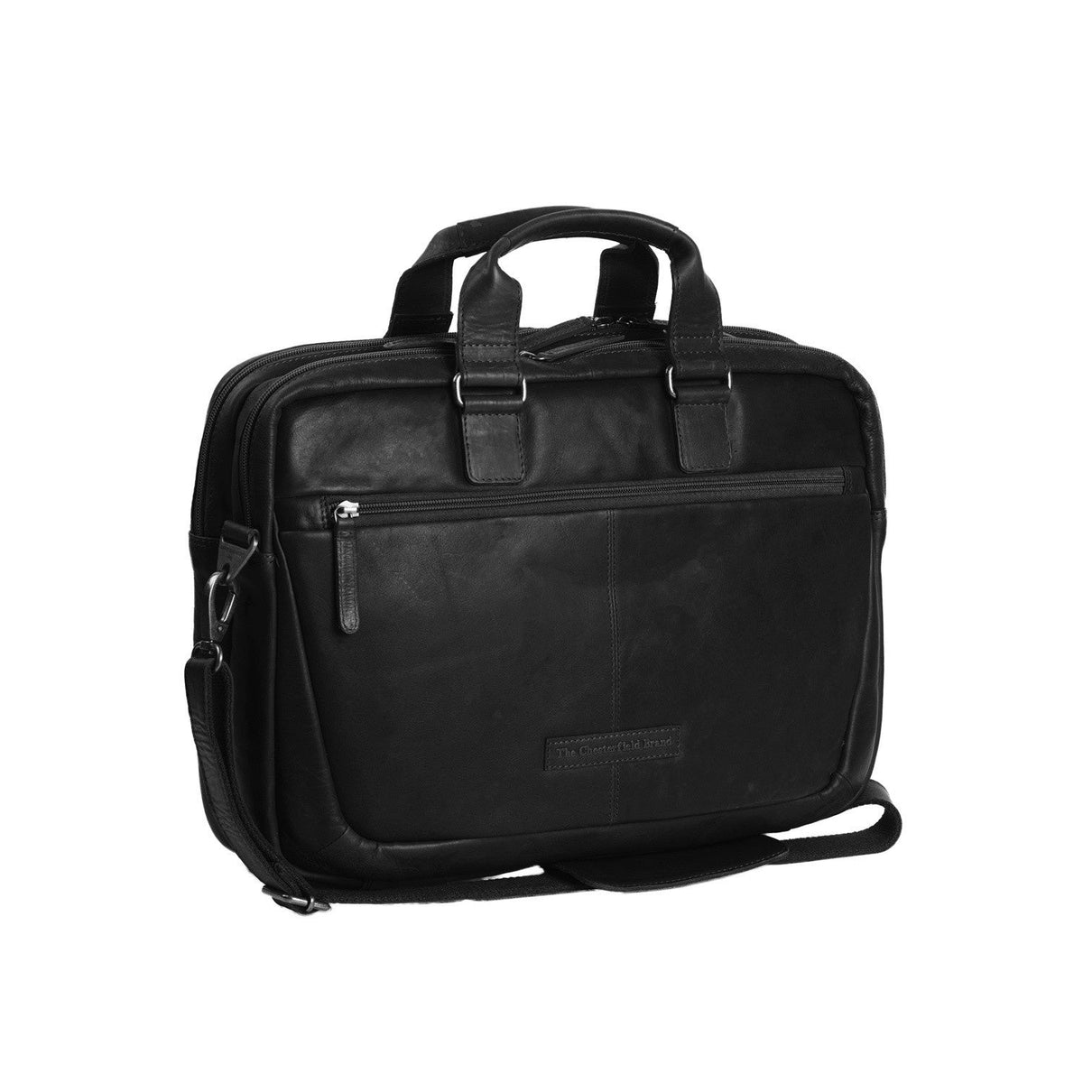 Seth Full-Grain Leather Laptop Bag из классической 100% цельнозерновой кожи - Full Exterior Вид спереди и приталенный силуэт | Купить в официальном онлайн-магазине