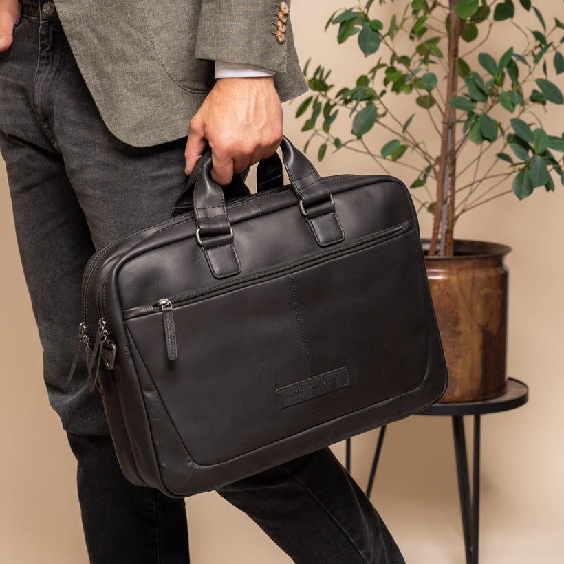 Seth Full-Grain Leather Laptop Bag мужская