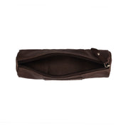 Tailored Rib Cuffs & Hem Craftsmanship Construction Detail on Leather Pencil Case Lea